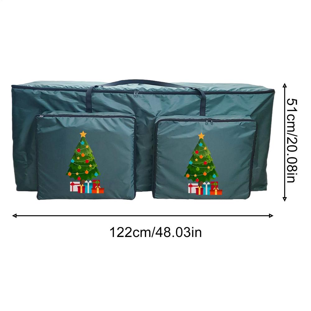 Christmas Tree Print Organizer With Two Front Pockets Christmas Tree Storage Bag Holiday Wreath Organizer For Basement Closet