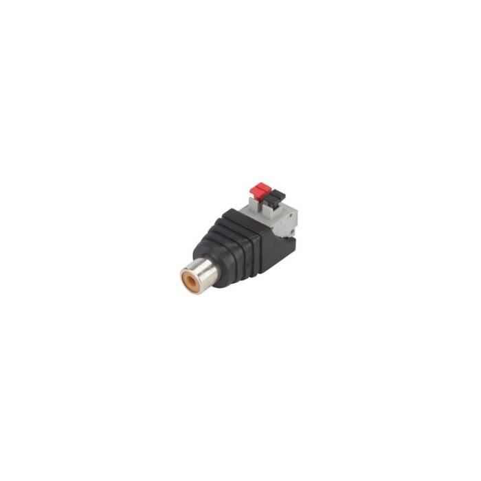 Connecteur audio - PEREL - RCA femelle vers connexion à ressort - Plastique - 24 V - 1 A