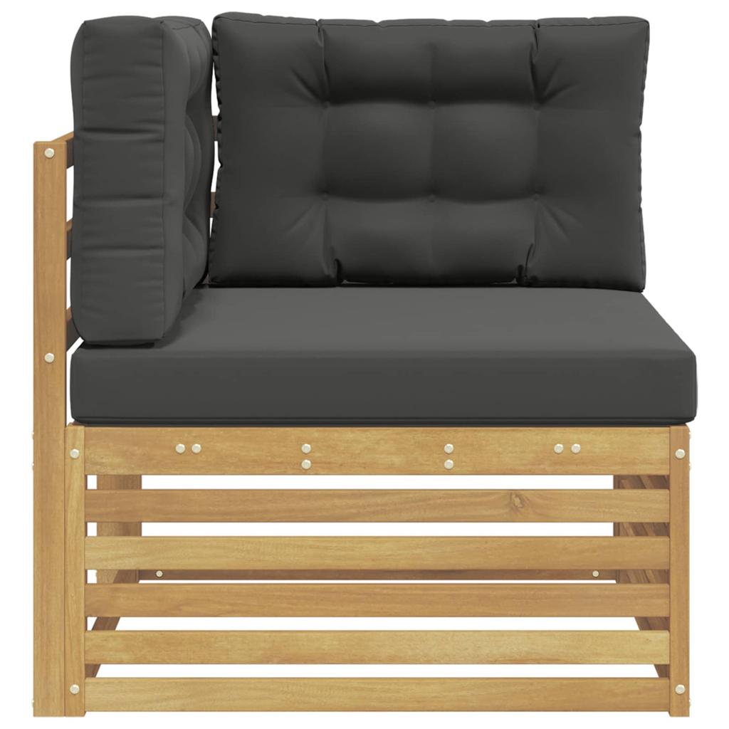 Outdoor Corner Sofa Solid Acacia Wood White