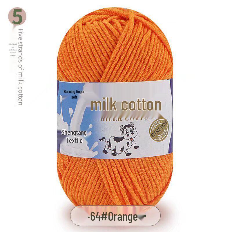 

Молочная хлопковая пряжа: 5 нитей, средней толщины, идеально подходит для ручного вязания кукол и детских проектов.