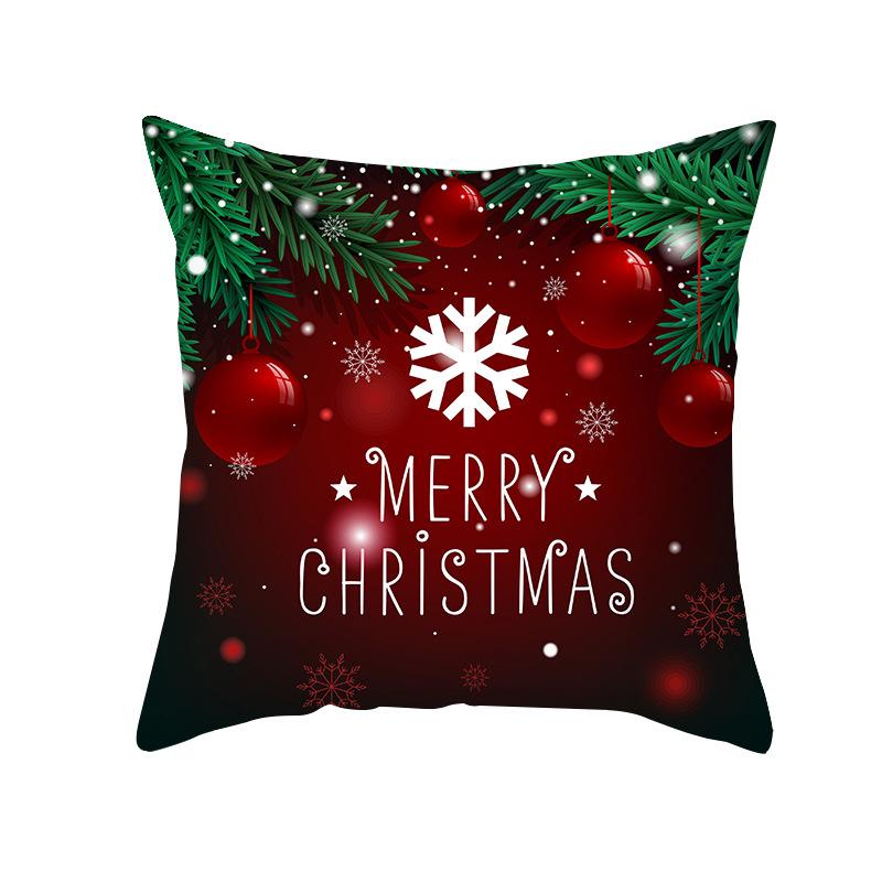 Red Christmas Pillow Covers Christmas Decorations Pillowcase Winter Decorative Pillow Case For Indoor Sofa Xmas Couch