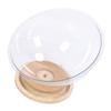 Space Capsule Cat Bed Clear Acrylic with Wood Turntable Catnip Ball Track Toy Elevated Cat Bed for Cats Sleeping Playing