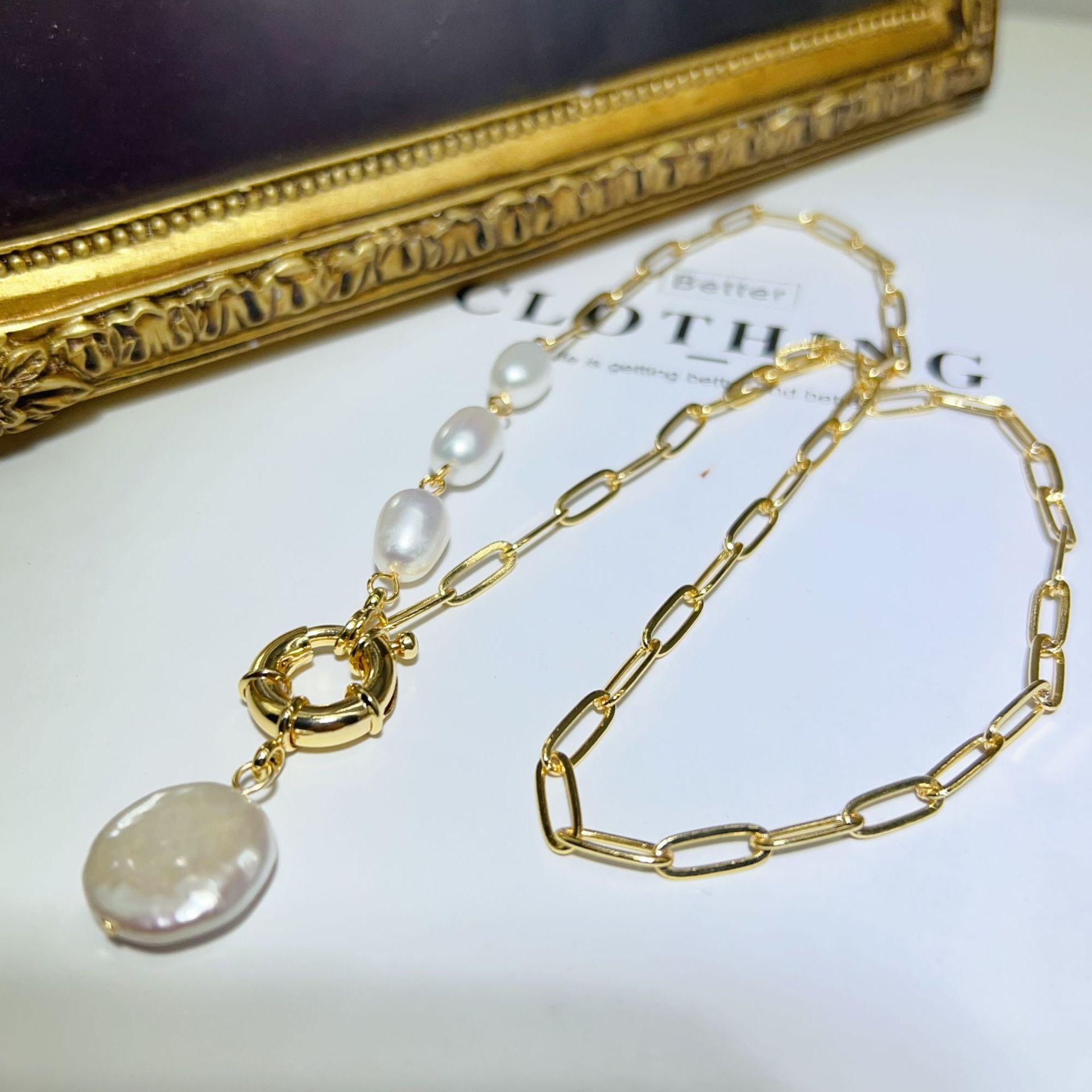 

Ожерелье New Temperament, Niche, Light Luxury Button, стиль хип-хоп, позолоченное ожерелье 45cm