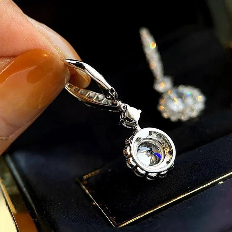 Floral Geometric Earrings, Exquisite And Fresh Zircon Earrings For Women, Daily Accessories