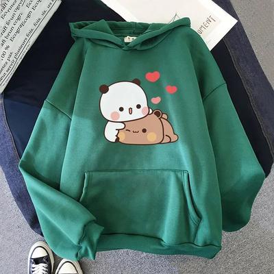 Cute Panda Bear Cartoon Print Women Hoodie Casual Oversized Pullover Popular Sweatshirt Fashion Trend Unisex Clothing