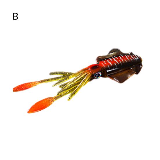 15CM/20G Fishing Soft Squid Lure Glow-in-the-Dark Colorful 3D Eyes Artificial Octopus Bait Sea