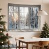 Winter Window View ChristmasTree Wall Hanging Tapestry Christmas Wall Hanging Tree Wall Hanging Gorgeous Christmas Tree Fireplace Gifts