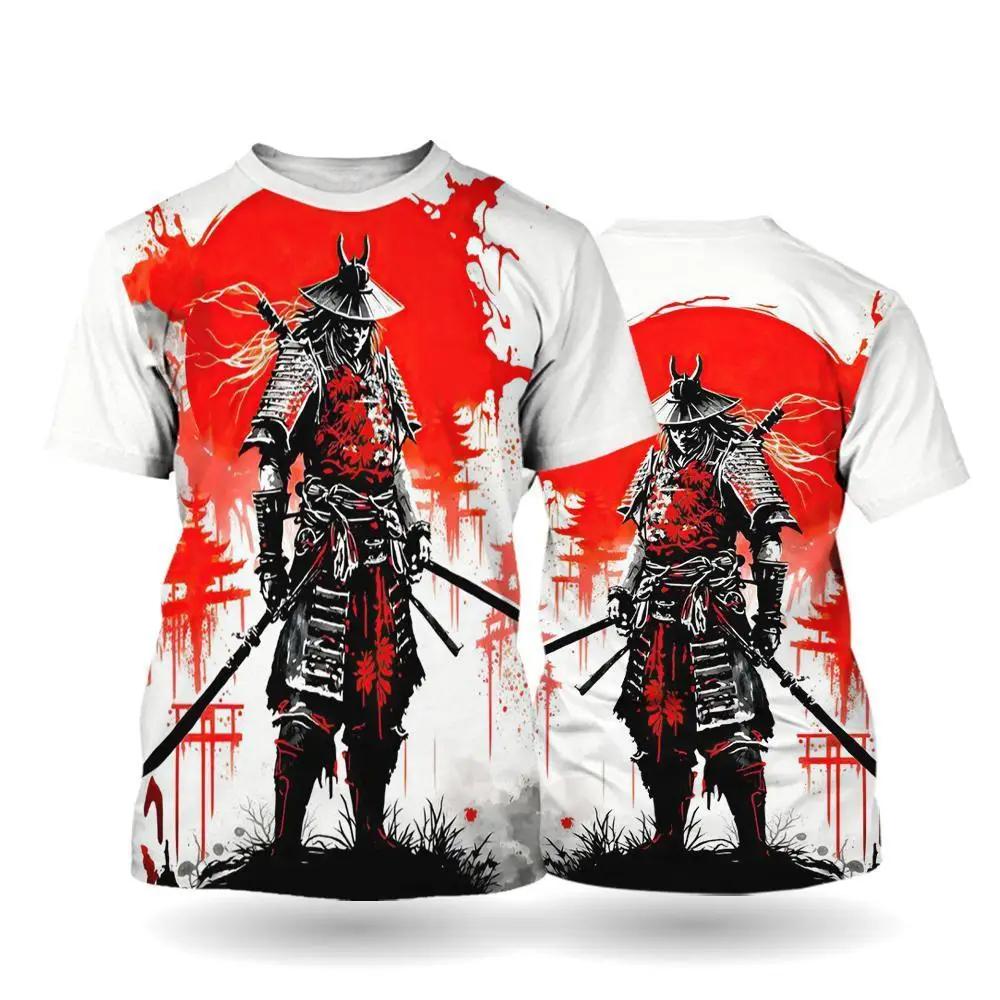 Japanese Bushido T-Shirts Samurai 3D Print Men's Woman Short Sleeve T Shirt Oversized Vintage Harajuku Tops Tees Unisex Clothing