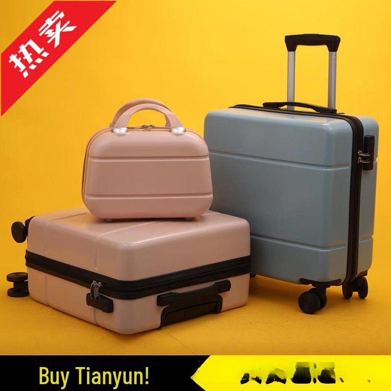 Women's 18" Mini Student Carry-on Suitcase, Aluminum Frame, 20" Compression-Resistant Trolley Case