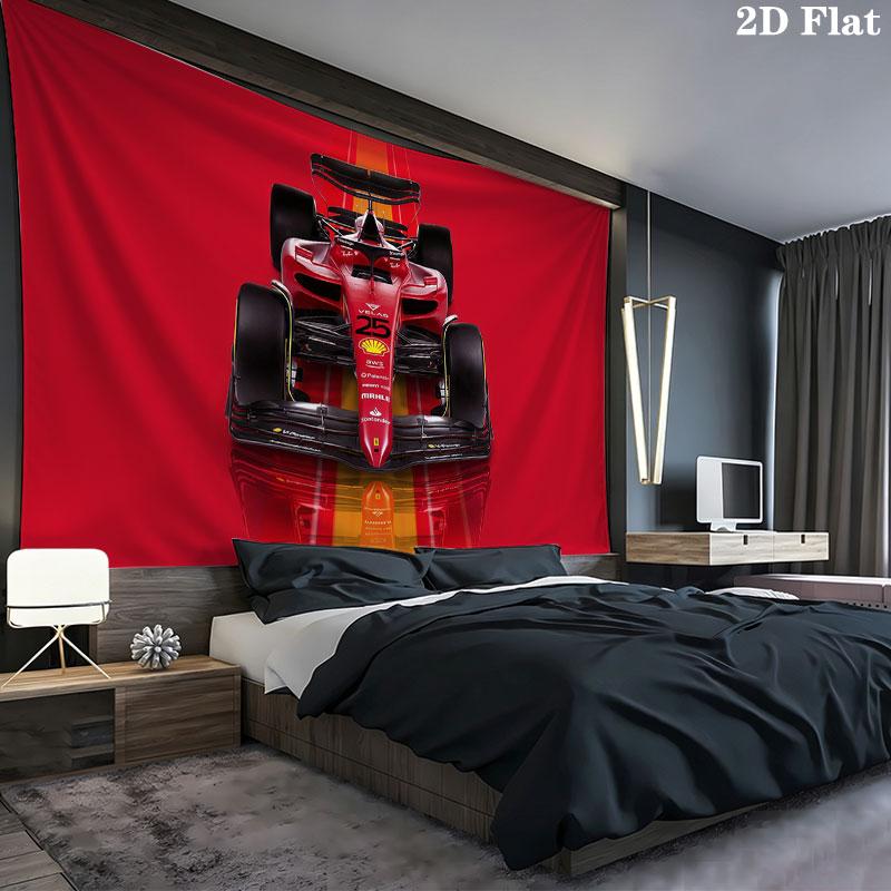 Racing car Wall tapestry, aesthetic printed fabric blanket, suitable for bedroom, living room, and home decor.