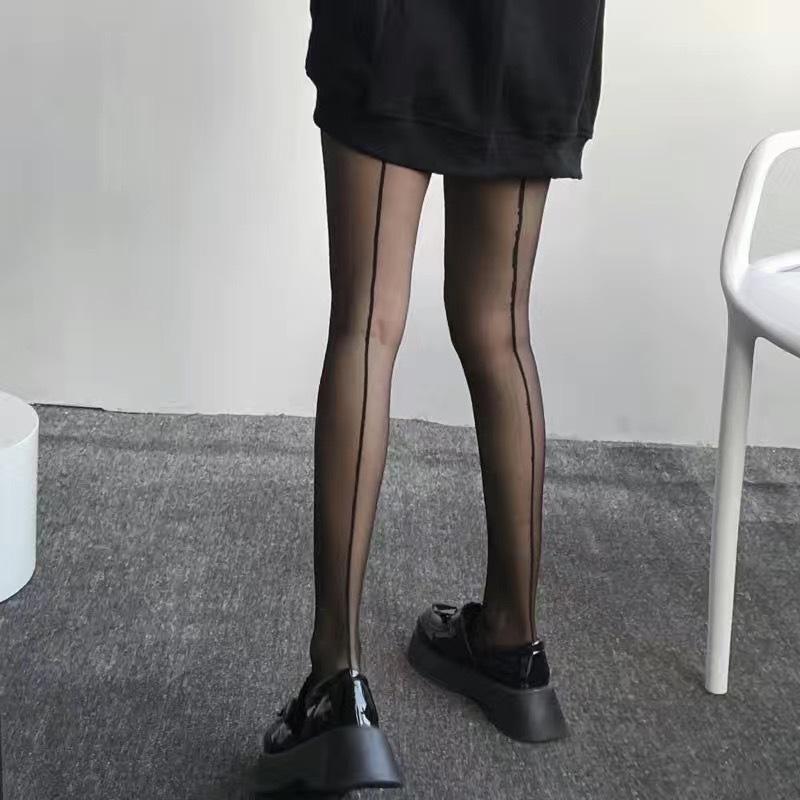 

Black Vertical Shrimp Line Vertical Pantyhose New Sexy Black Stockings Fashion Spliced Pantyhose Women Bottom Socks One Size чёрный