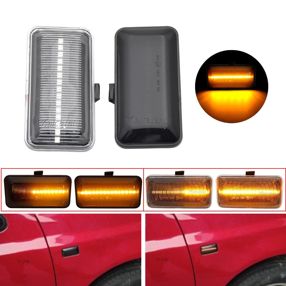 2Pcs for VW Golf 2 3 Passat B3 Vento Jetta A2 A3 Seat Ibiza 2 Cordoba 1 Dynamic LED Side Marker Light Turn Signal Blinker Lamps