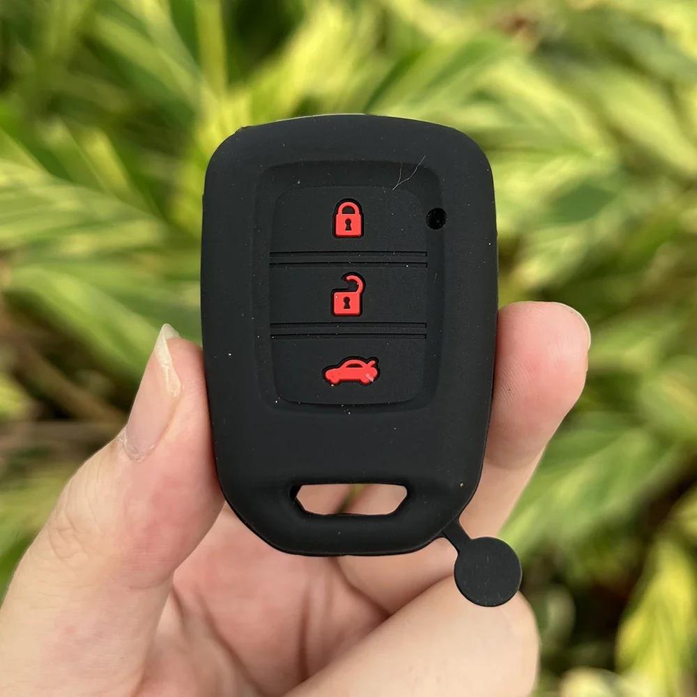 3button Silicone Car Key Fob Cap Cover Protect Skin Case Rubber Shell Hood Set for HONDA Jazz Civic Jade Vezel City Fit HR-V HRV