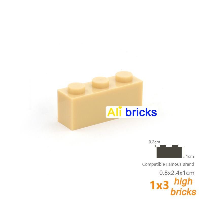 60pcs DIY Building Blocks Thick Figures Bricks 1x3 Dots Educational Creative Size Compatible With 3622 Plastic Toys for Children
