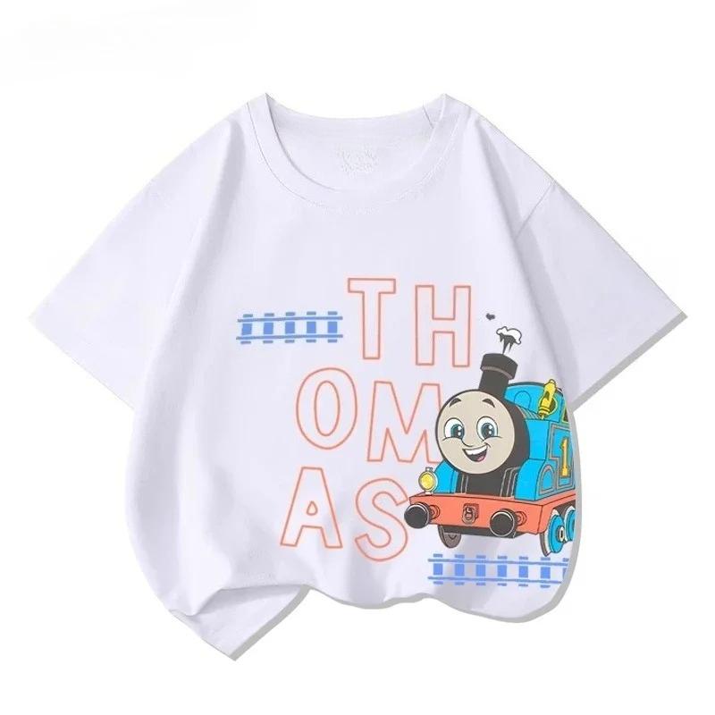 Thomas Train Fun Cartoon Printed New Boys and Girls Summer Cotton Fashion Comfortable T-shirt