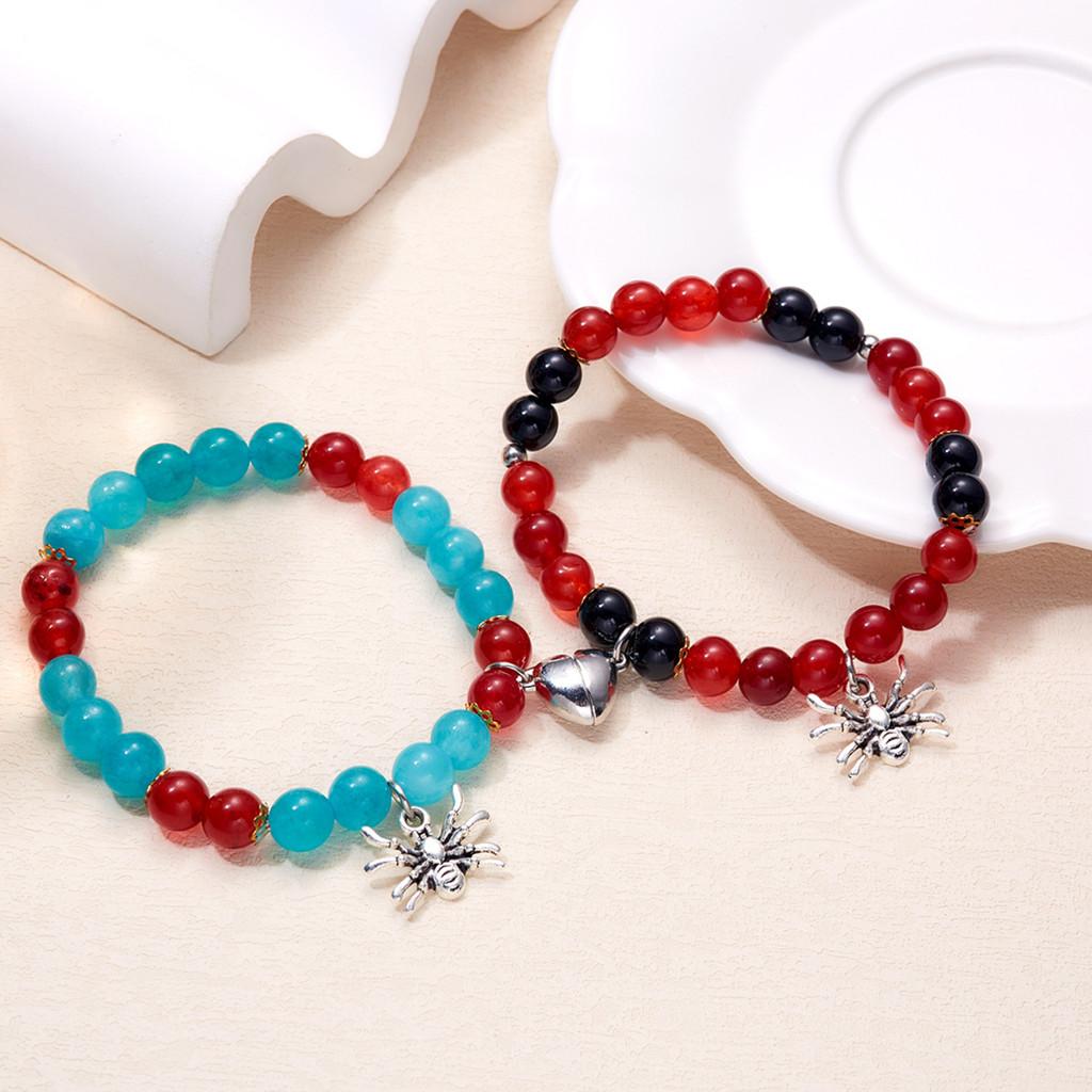 Halloween Spider Heart Magnetic Adjustable Bracelet For Women Gift