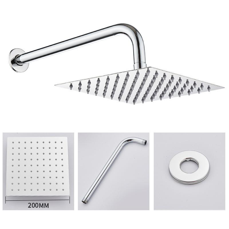 Stainless Steel Top Spray Shower Rod Electroplated Thickened Pressure-enhanced Shower Head Sprayer Shower Accessories