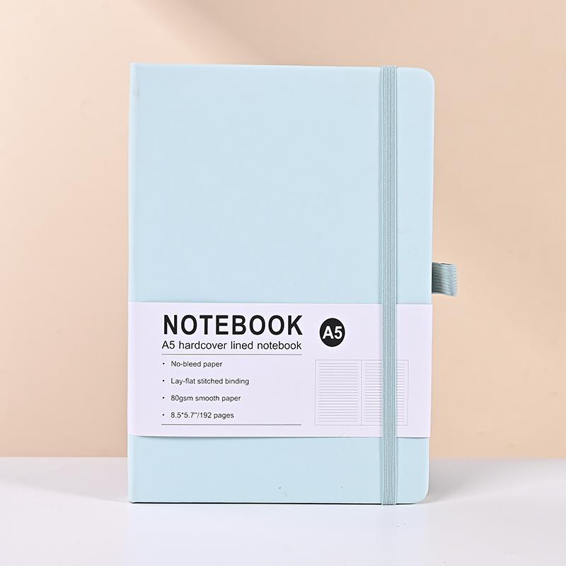 Exklusives PU-Leder-Notizbuch zum Zubinden mit elfenbeinfarbenen linierten Seiten - Macaron-Edition