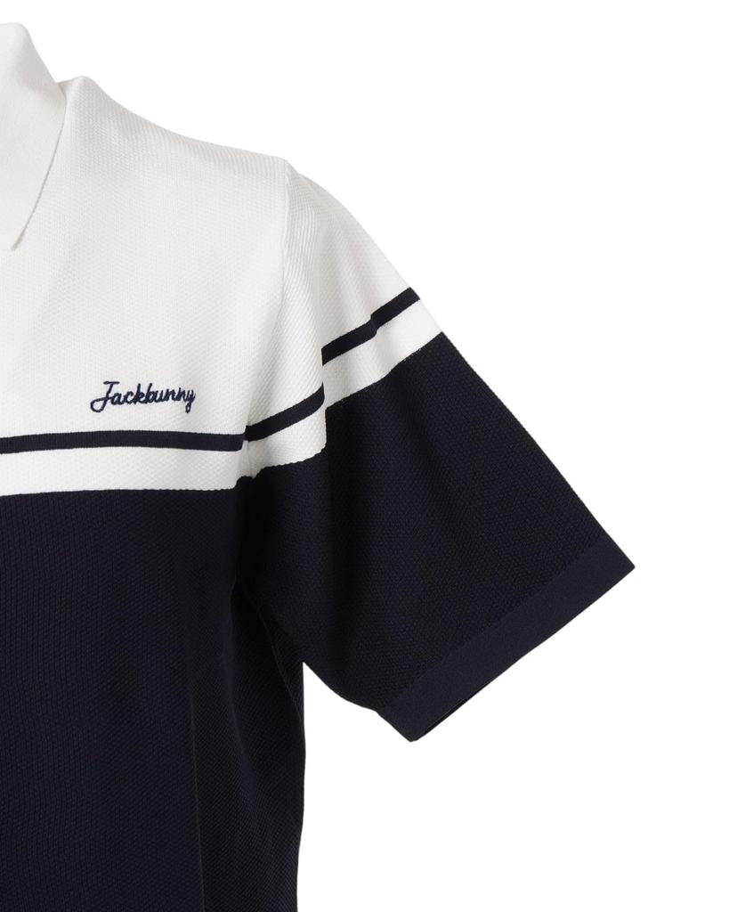 Jack Bunny Short Sleeve Knit Polo Shirt Golf Sweater Size 4 Men's (Brand Logo) / / 262-5275837 030_White, [M]
