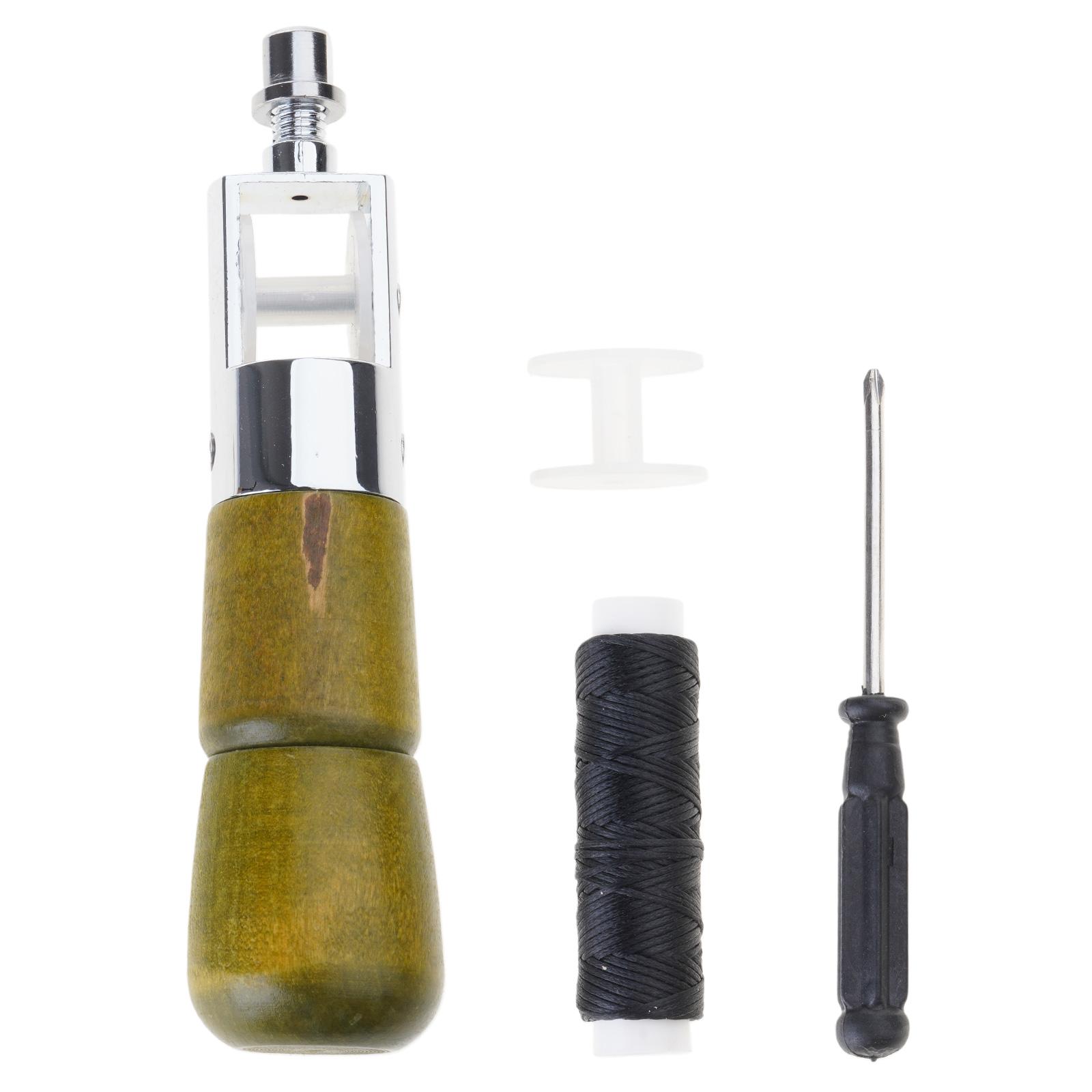 

Leather Sewing Awls Tool Set Including Straight/Curved Needle Sewing Thread Screwdriver Wrench for Leather Craft Repair A