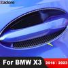 For BMW X3 SUV 2018      Carbon Car Side Door Handle Bowl Cup Cover Trim Frame Overlay Exterior Accessories