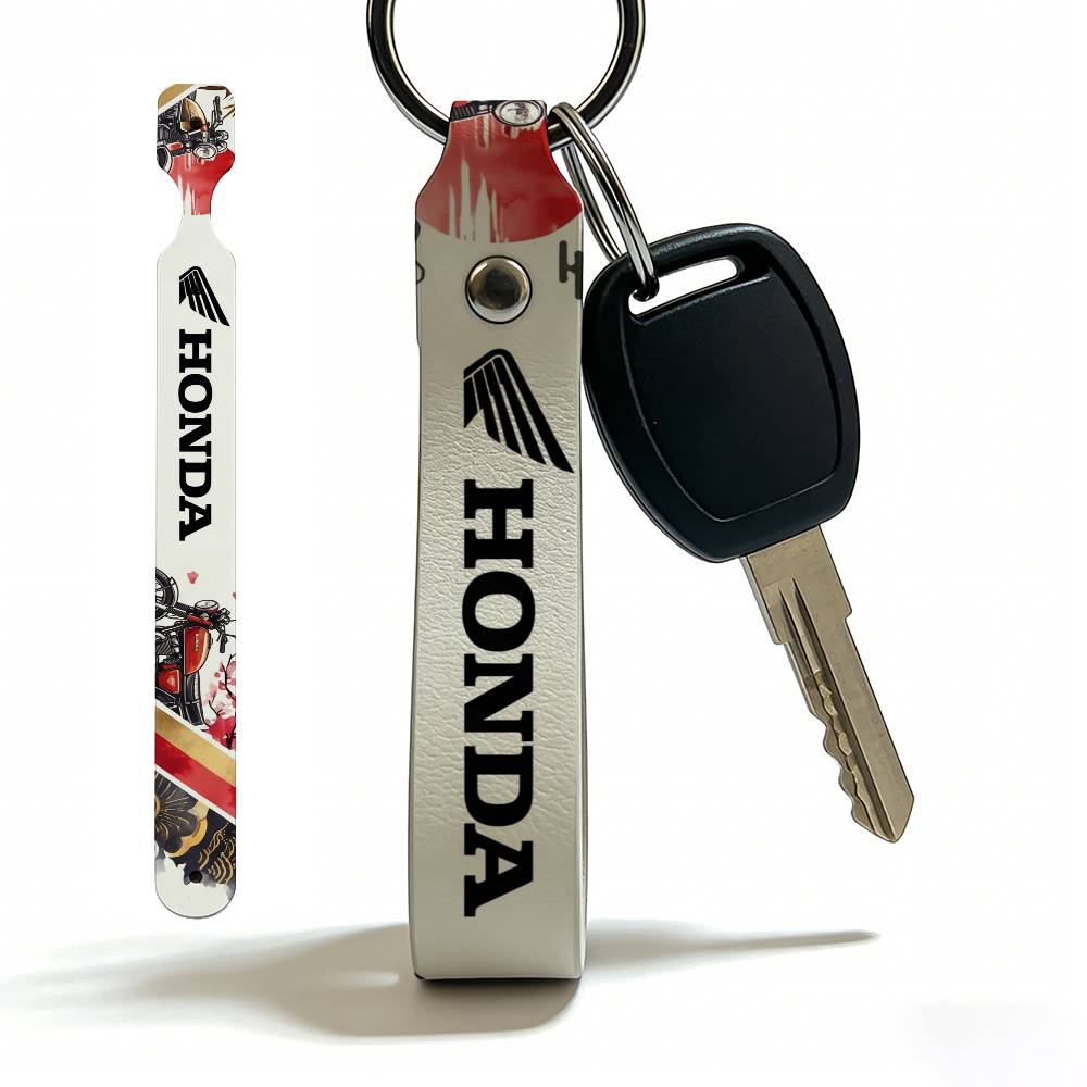 FOR HONDA RACING RIDE PU Leather Keychain Minimalist Key Holder Durable Key Organizer Car Keys Bag Accessories Gift LK6 