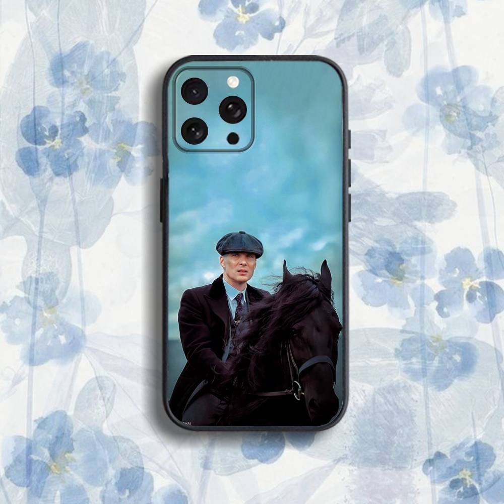 Movie P-Peaky-S B-Blinders Phone Case For iPhone 17,16,15,14,13,12,Pro,Max,Plus,E,SE4,Air,Mini Black Soft Box
