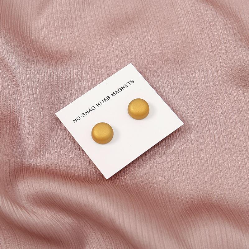 Fashion Matte Silk Scarf Hijab Magnetic Brooch Hijab Round Clip For Women Shawl Muslim Strong Magnetic Button Turban Accessories