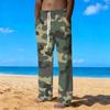 Men's Loose Casual Solid Color  Trousers Camouflage Printed Straight Pants