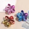 Hawaiian Gradient Laser Hair Clips Flower Hair Claw Large Fashion Head Wear Hairpin Women Girls Crab Barrette Hair Accessories
