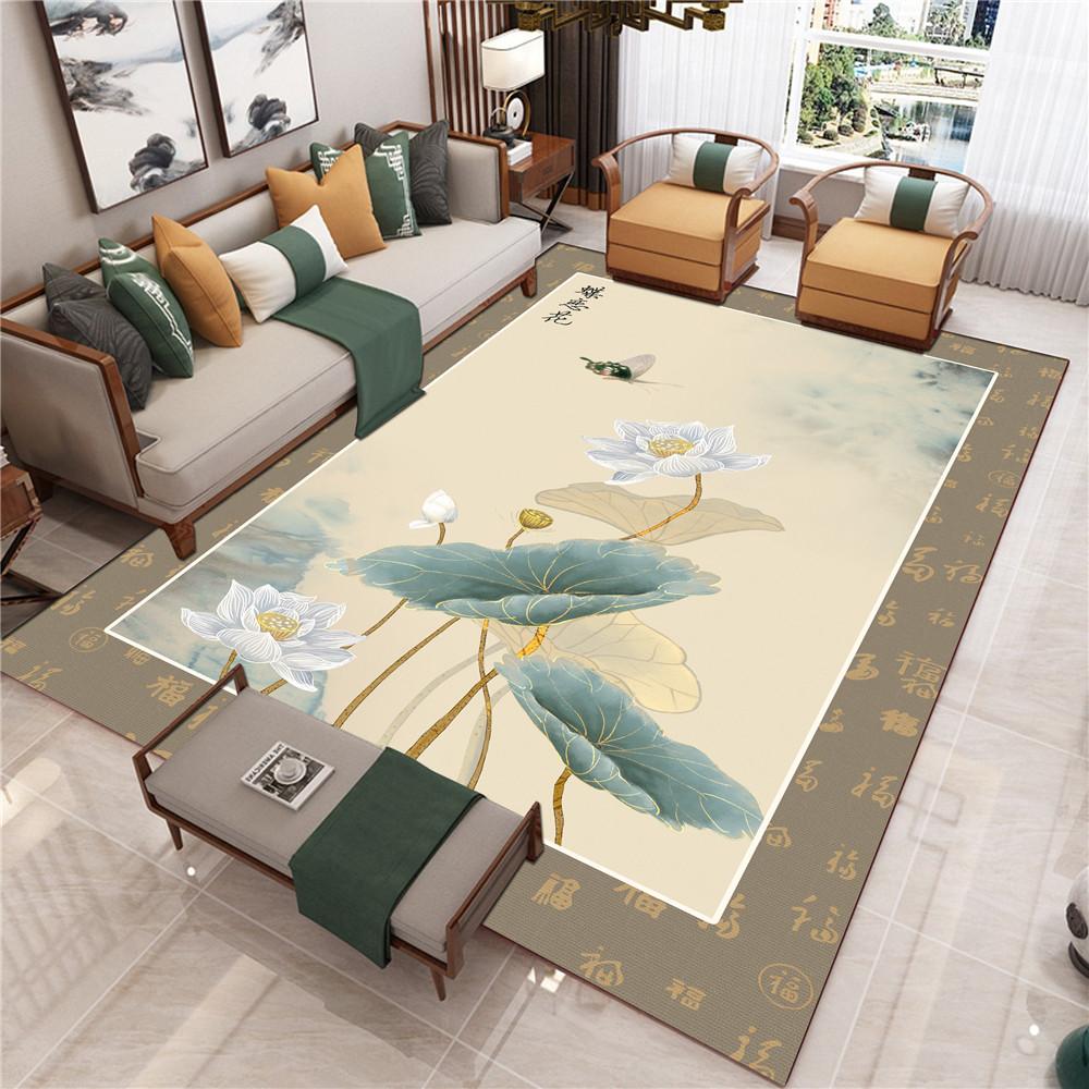 New Chinese Style Living Room Carpet Chinese Style Sofa Coffee Table Mat Bedside Classical Style Carpet