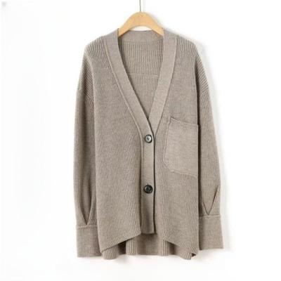 Jesienna Moda Sweter z Długim Rękawem Casualowy Dzianinowy dla Kobiet Zimowy Gruby Luźny Kaszmirowy Kardigan Kurtki Kobiety Vintage Elegancka Odzież Dzianinowa Płaszcz 25015