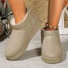 Winter Women Short Plush Warm Snow Boots Casual Shoes  New Suede Fur Chelsea Ankle Boots Flats Platform Ladies Shoes Botas