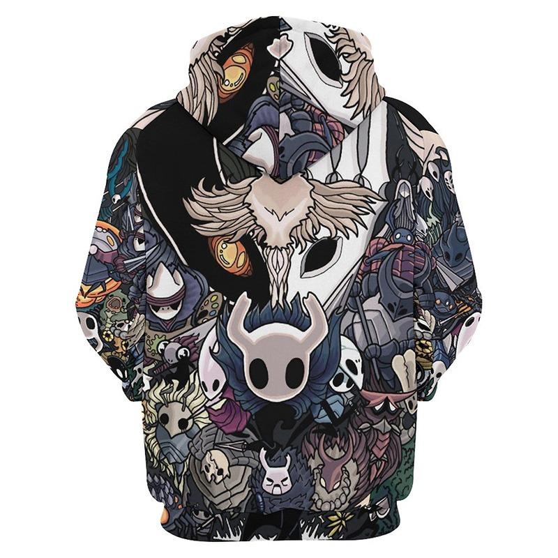 Cartoon Anime Game Pattern Men's Hoodie Hollow Knight Clothing 3D Printing Outdoor Sports Shirt Fashion Oversized Top Kids Clothes