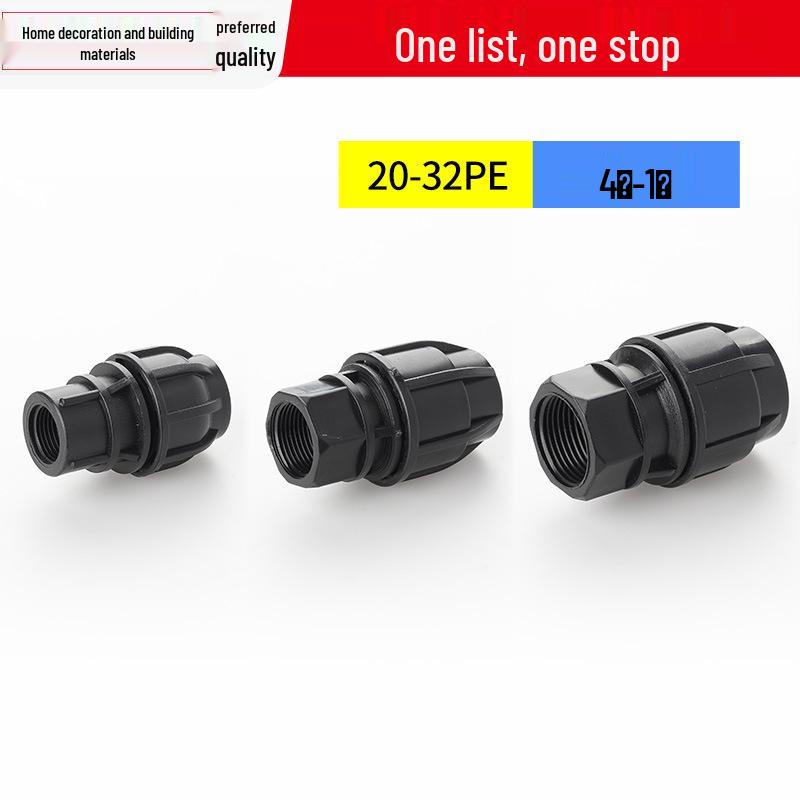 PE Direct Quick Connect Male & Female Thread Repair Joint 20-25mm Plumbing Fittings for Tap Water Pipes