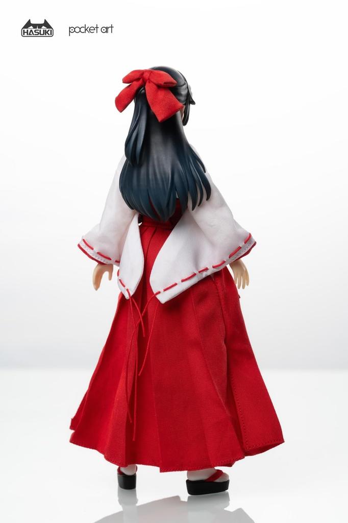 HASUKI POCKET ARTS Série PA005 Exorcistická kněžka Tsubaki měřítko ABS a PVC malovaná akční figurka 1/12 látka,