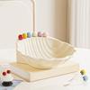 Shell Shape Fruit Bowl with Fork Plastic Integrated Fruit Basin Fruit Serving Plate  for Kitchen