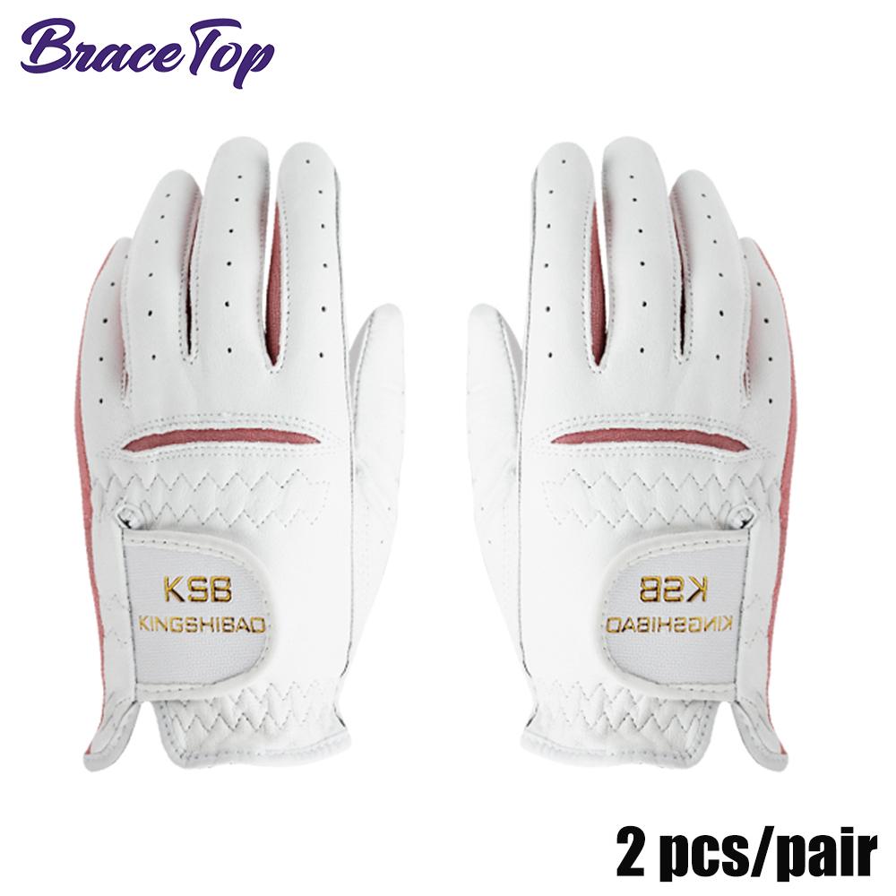 Bracetop 1 Pair Kids Golf Gloves Lambskin Leather Breathable Anti-Slip Sports Gloves Lovely Ergonomic Perfect For Boys Girls Teenagers New L