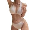 2026 Korean V-Neck Push-Up Bikini, Sexy Slimming Two-Piece Swimwear for All Bust Sizes Women's Vacation Style