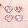 Adorable Cats Heart Shaped Alloy Brooch Secure Pin Clasp Fashion Accessory For Women Girls