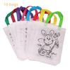 5 Sets DIY Graffiti Bag with Markers Handmade Painting Non-Woven Bag for Children Arts Crafts Color Filling Drawing Bags Toy