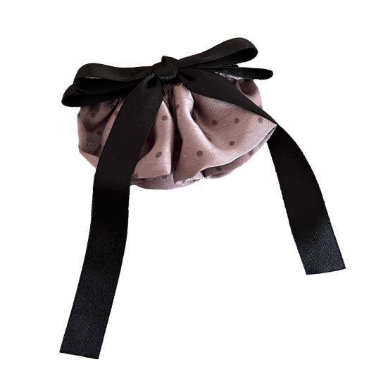 

Hairpin French Style Satin Texture Dot Print Ribbon Bowknot Decor Spring Hair Clip Versatile Lightweight Hair Accessory фиолетовый