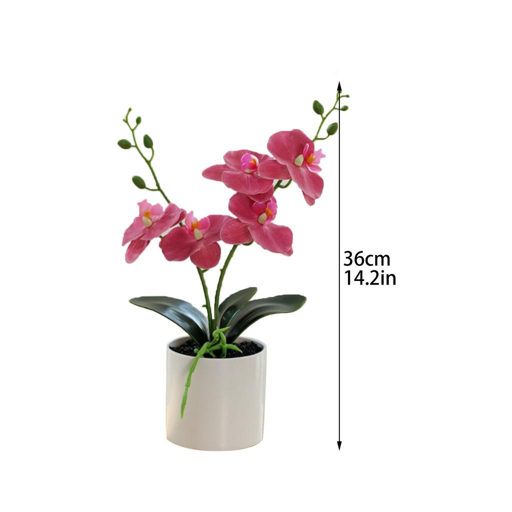 White Artificial Potted Flower Realistic Plastic Artificial Flowers Fake Plant for Bathroom Bedroom Living Room