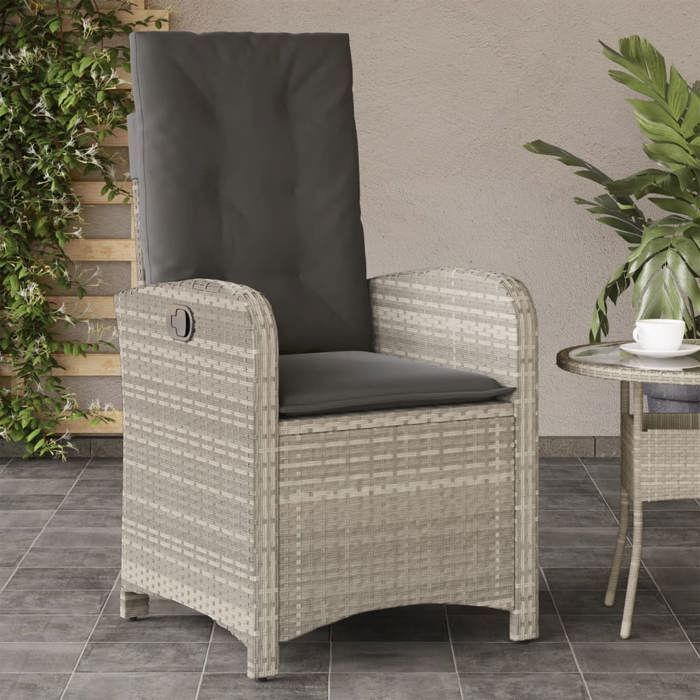 VidaXL Chaises inclinables jardin lot de 2 et coussins résine tressée 365174