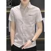 Men's Striped Short-Sleeve Casual Shirt