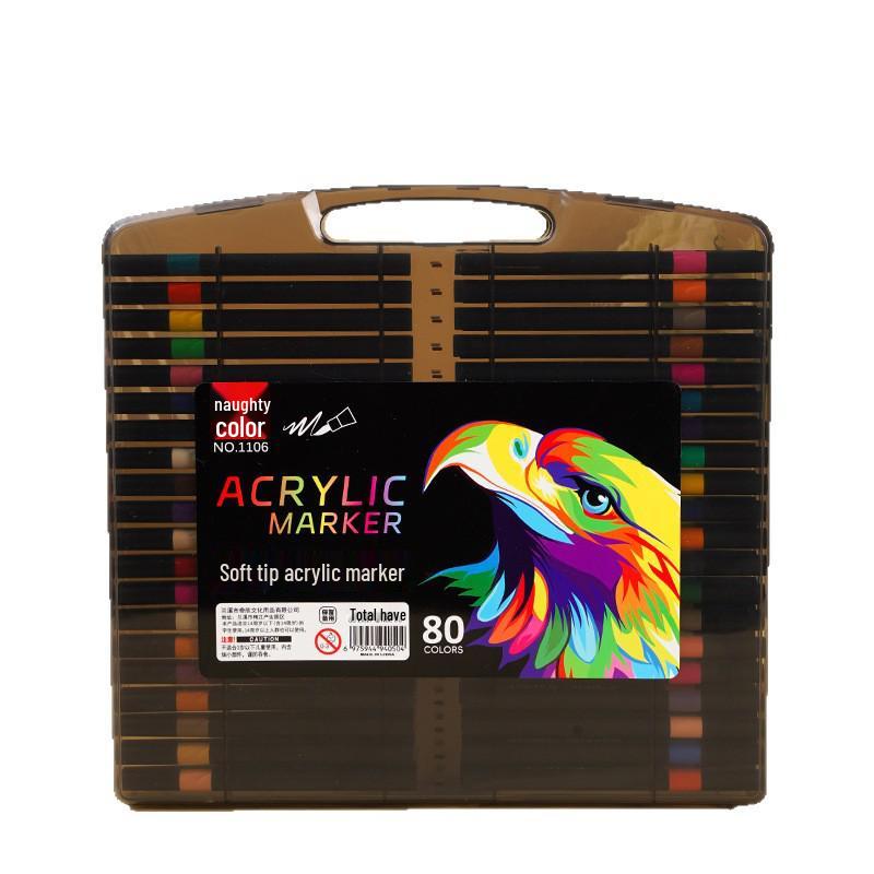 Little Black Box Soft Tip Acrylic Marker for Kids - Opaque, Overlappable, Watercolor Pen for DIY Art