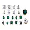 5pcs PVD Plated Stainless Steel Crystal Glass Charms Pendants Waterdrop Rectangle Charms for Necklaces Beads DIY Jewelry Making