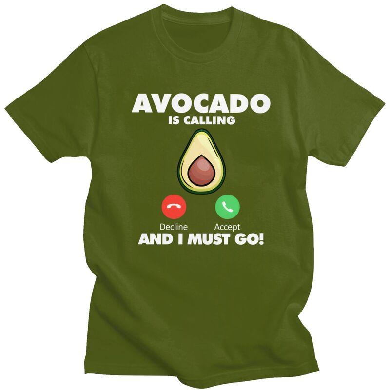 My Avocado Is Calling TShirt Pure Cotton Tee Tops Streetwear Round Neck Tshirts Casual ShortSleeve Clothing Men Women