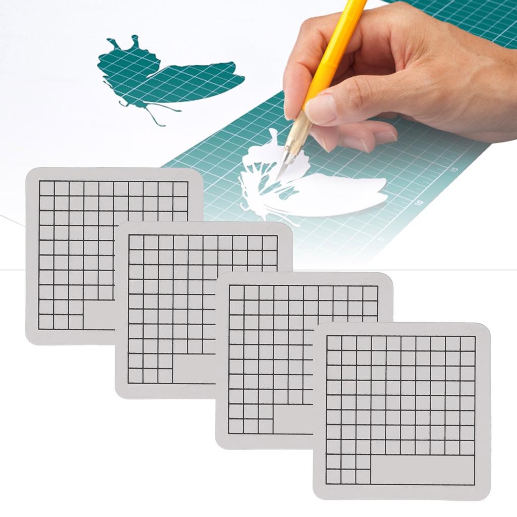 4Pcs Cutting Mat Mini Cute Model Cut Pad Paper Rubber Stamp Engraving Scale Board 6 x 6cm