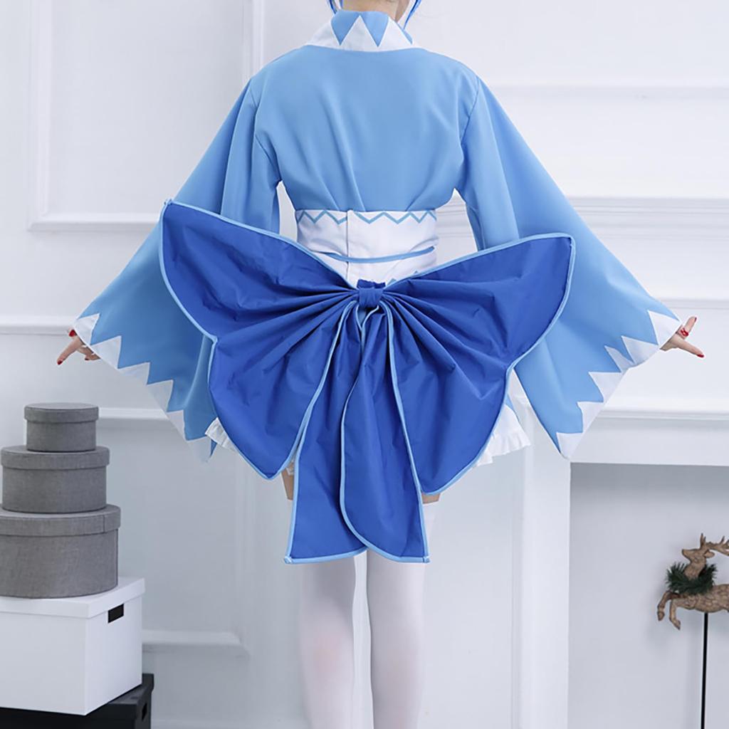 [Milky Time] Touhou Cirno Cosplay Costume with Wig, Anime Costume, Halloween, Touhou Project